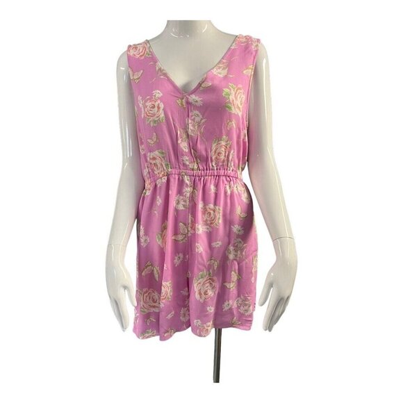 BP Nordstrom Womens Anna V-Neck Mini Romper~Size M~Pink Purple Spring NWT  L1 35 - Picture 3 of 11